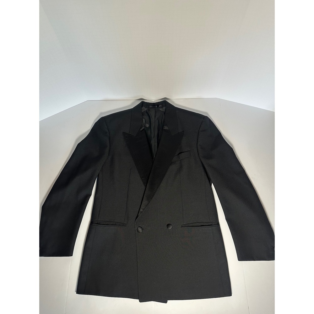 Salvatore Dino Roma Louis Copeland Mens Black Double Breasted Tuxedo Jacket 38R